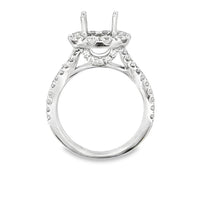 18kt White Gold Halo Natural Diamonds Semi-Mount Ring (1.38ct)