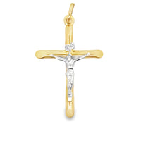 14kt Two-Tone Gold Italian-Made Crucifix Charm (1.0g)