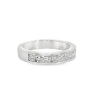18kt White Gold Natural Round Diamond Wedding Ring (.78ct)