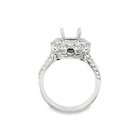 18kt White Gold Double Halo Natural Diamonds Semi-Mount Ring (1.09ct)