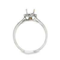 18kt White Gold Full-Cut Diamond Hidden Halo Semi-Mount Ring (.13ct)