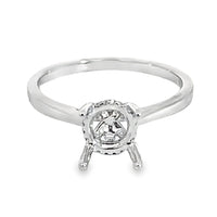 18K White Gold Round Diamond Semi-Mount Ring (.07ct)