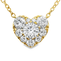 18kt Yellow Gold Diamond Heart Pendant (.63ct)