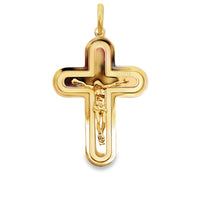 18kt Yellow Gold Italian Made 52mm Cross Pendant (11.45g)