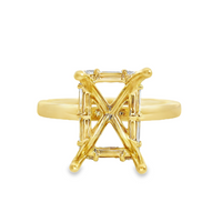 18kt Yellow Gold Natural Baguette Diamond Semi-Mount Ring (.13ct)