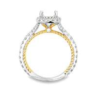 18kt White Gold Halo Natural Diamonds Semi-Mount Ring (0.69ct)