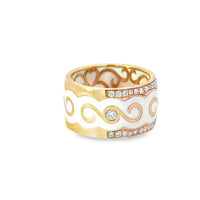 18kt Rosé Gold and White Enamel Natural Diamond Ring (0.48ct)
