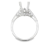 18kt White Gold Vintage Natural Diamonds Semi-Mount Ring (0.17ct)