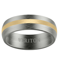 Artcarved Men's 14kt Yellow Gold and Tantalum 7mm Wedding Band