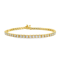 14kt Yellow Gold 7" Lab-Grown Round Diamond Tennis Bracelet (5.09ct)