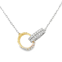 18kt Tu-Tone Gold Natural Diamond Interlocking Pendant (0.76ct)