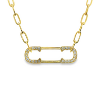 18kt Yellow Gold Natural Round Diamond Paperclip Necklace (.31ct)