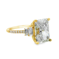 18kt Yellow Gold Lab-Grown Radiant Diamond and Natural Diamonds Engagement Ring (3.34ct)