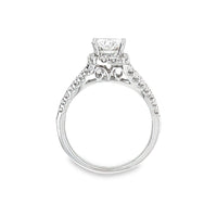 18kt White Gold Natural Radiant and Natural Full Cut Diamonds Engagement Ring (1.99ct)