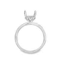 18kt White Gold Hidden Halo Natural Diamonds Semi-Mount Ring (0.11ct)