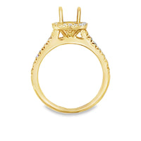 18kt Yellow Gold Halo Natural Diamonds Semi-Mount Ring (0.37ct)