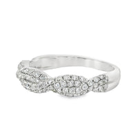 18K White Gold Diamond Criss Cross Wedding Ring (.60ct)