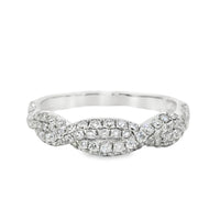 18K White Gold Diamond Criss Cross Wedding Ring (.60ct)