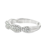 18K White Gold Diamond Criss Cross Wedding Ring (.60ct)