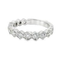 18K White Gold Round Diamond Wedding Ring (.78ct)