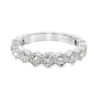 18K White Gold Round Diamond Wedding Ring (.78ct)