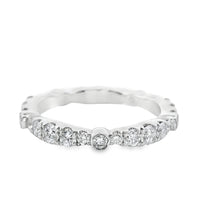 18K White Gold Full Cut Round Diamond Eternity Wedding Ring (1.16ct)
