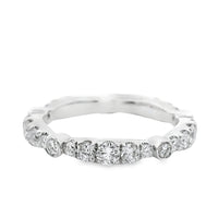 18K White Gold Full Cut Round Diamond Eternity Wedding Ring (1.16ct)