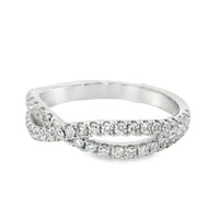 18kt White Gold Diamond Curved Ring (0.55ct)
