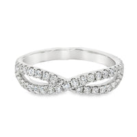 18kt White Gold Diamond Curved Ring (0.55ct)