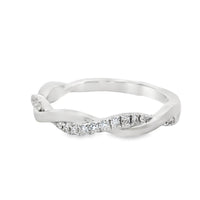 18kt White Gold Diamond Twisted Wedding Ring (0.13ct)