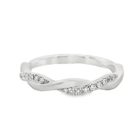18kt White Gold Diamond Twisted Wedding Ring (0.13ct)