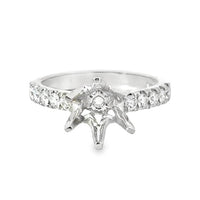 18kt White Gold Prong Set Natural Diamonds Semi-Mount Ring (0.34ct)