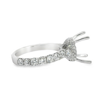18kt White Gold Natural Round Diamond Semi-Mount Ring (1.43ct)