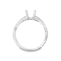 18kt White Gold Twist Natural Diamonds Semi-Mount Ring (0.15ct)