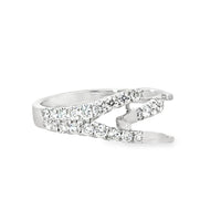 18kt White Gold Contemporary Natural Diamonds Semi-Mount Ring (0.71ct)