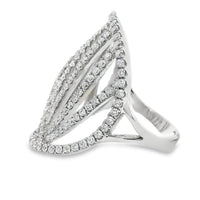 18kt White Gold Natural Diamond Free Form Ring (1.65ct)