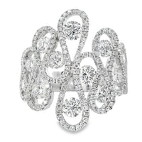 18kt White Gold Natural Diamond Free Form Ring (1.66ct)
