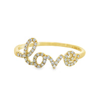 18kt Yellow Gold and Natural Round Diamond "love" Ring (0.11ct)