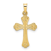 14kt Yellow Gold Ornate Cross Pendant (.90g)