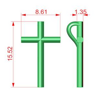 14kt Yellow Gold Plain Cross Pendant (0.40g)