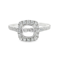 18kt White Gold Full-Cut Diamond Halo Semi-Mount Ring (.37ct)