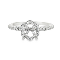 18kt White Gold Full-Cut Diamond Hidden Halo Semi-Mount Ring (.27ct)