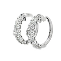 18K White Gold Natural Diamonds Medium Hoop Earrings (3.48ct)