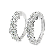 18K White Gold Natural Diamonds Medium Hoop Earrings (3.48ct)