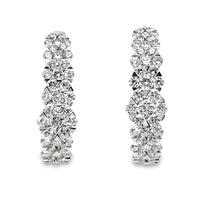 18K White Gold Natural Diamonds Medium Hoop Earrings (3.48ct)