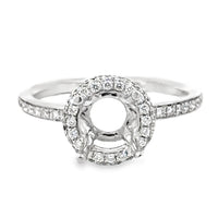 18kt White Gold Halo Natural Diamonds Semi-Mount Ring (0.41ct)