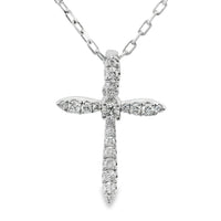 18kt White Gold Natural Diamond Cross Pendant (.23ct)