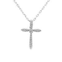 18kt White Gold Natural Diamond Cross Pendant (.23ct)