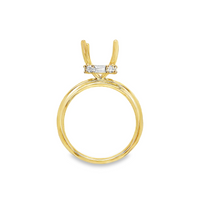 18kt Yellow Gold Natural Baguette Diamond Semi-Mount Ring (.13ct)