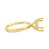 18kt Yellow Gold Natural Round Diamond Semi-Mount Ring (.11ct)